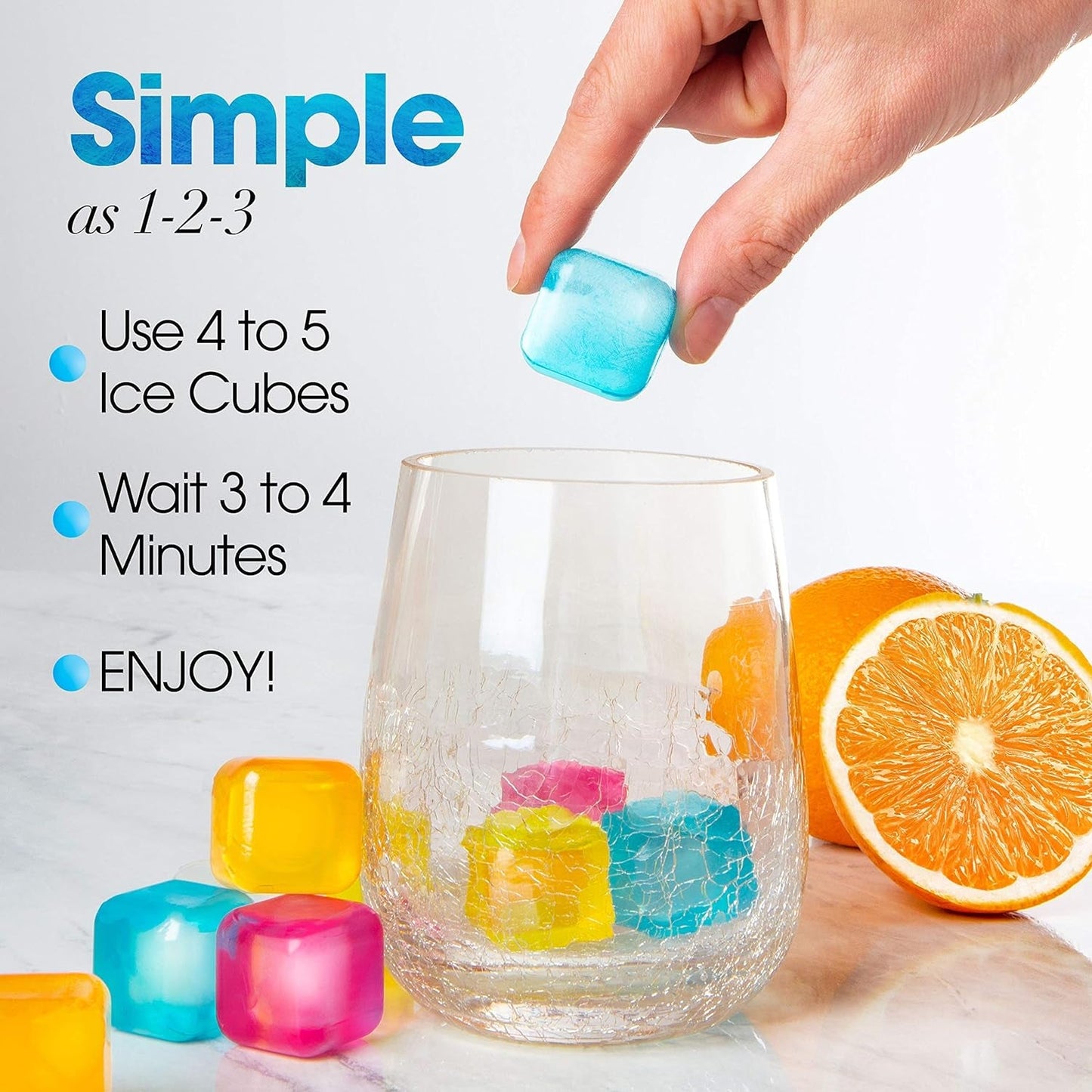 Reusable Ice Cubes for Drinks - Chills Drinks without Diluting Them - Made from BPA Free Plastic - Refreezable, Washable, Quick and Easy to Use - Pack of 30 with Storage Container by Efiwasi Home & Kitchen Ice Cube Molds & Trays Kitchen & Dining Kitchen Utensils & Gadgets Specialty Tools & Gadgets