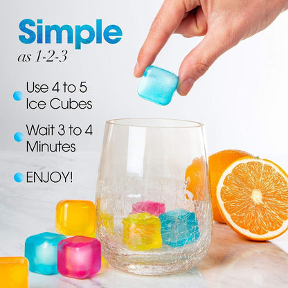 Reusable Ice Cubes for Drinks - Chills Drinks without Diluting Them - Made from BPA Free Plastic - Refreezable, Washable, Quick and Easy to Use - Pack of 30 with Storage Container by Efiwasi Home & Kitchen Ice Cube Molds & Trays Kitchen & Dining Kitchen Utensils & Gadgets Specialty Tools & Gadgets