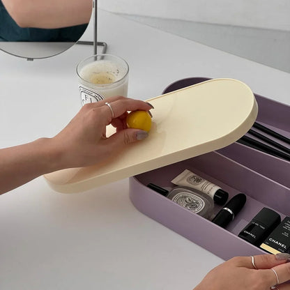 Smooth Colorblock ABS Makeup Organizer