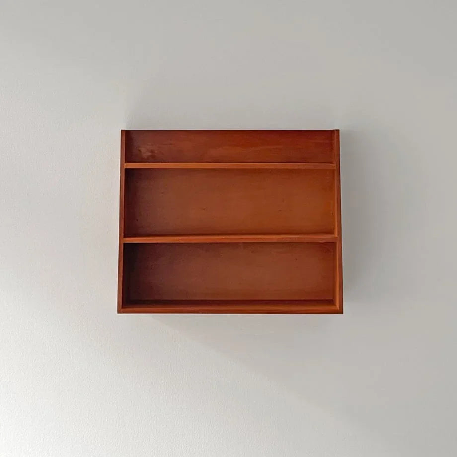 Natural Grain Slanted Wood Wall Shelf