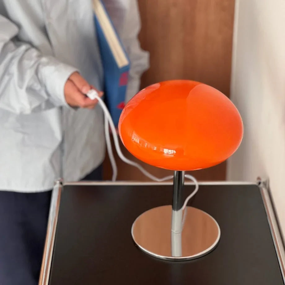 Glossy Dome Metal Mushroom Accent Lamp