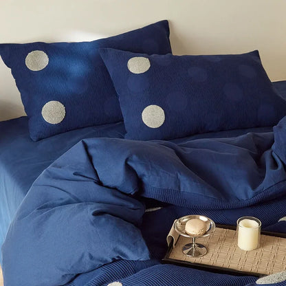 Plush Polka Dot Fleece Bedding Set