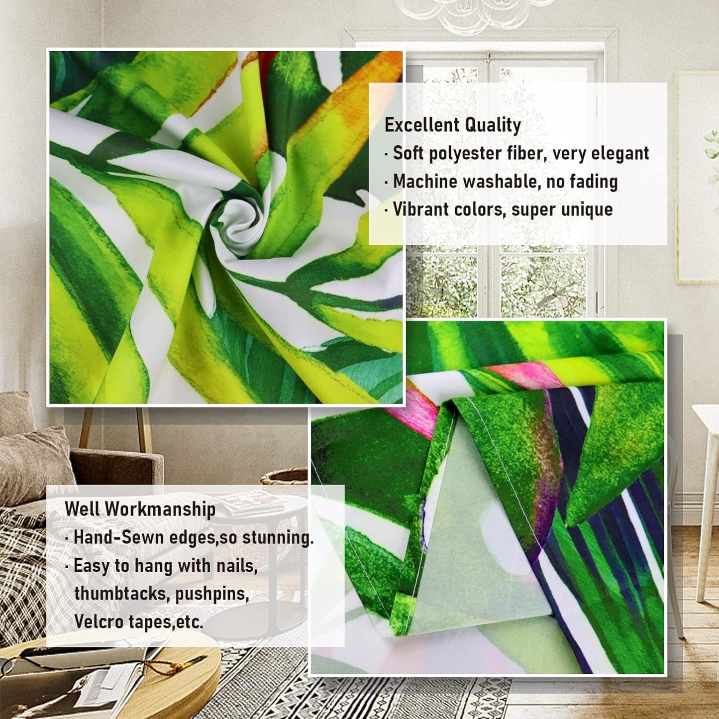 Leaf Tapestry Wall Hanging Palm Leaf Tapestry Banana Leaf Tapestry Wall Tapestry for Living Room Bedroom Dorm Decor Home & Kitchen Home Décor Products Tapestries