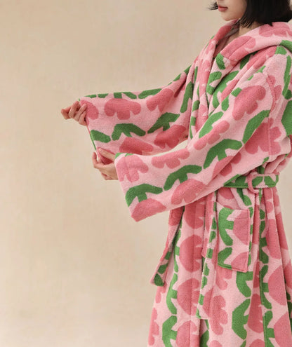Plush Pink Tulip Cotton Robe