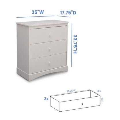 Sutton 3 Drawer Dresser with Changing Top, White Baby Products Changing & Dressing Chests & Dressers Furniture Nursery