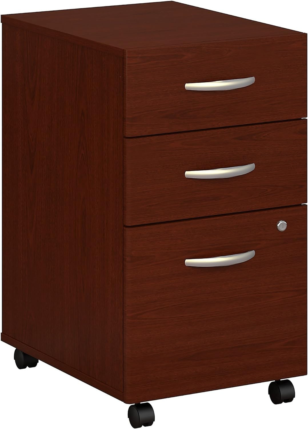 Bush Furniture BSHWC72453SU Series C Collection Three-Drawer Mobile Pedestal (Assembled) Natural Cherry Cabinets File Cabinets Mobile File Cabinets Office Furniture & Lighting Office Products Racks & Shelves