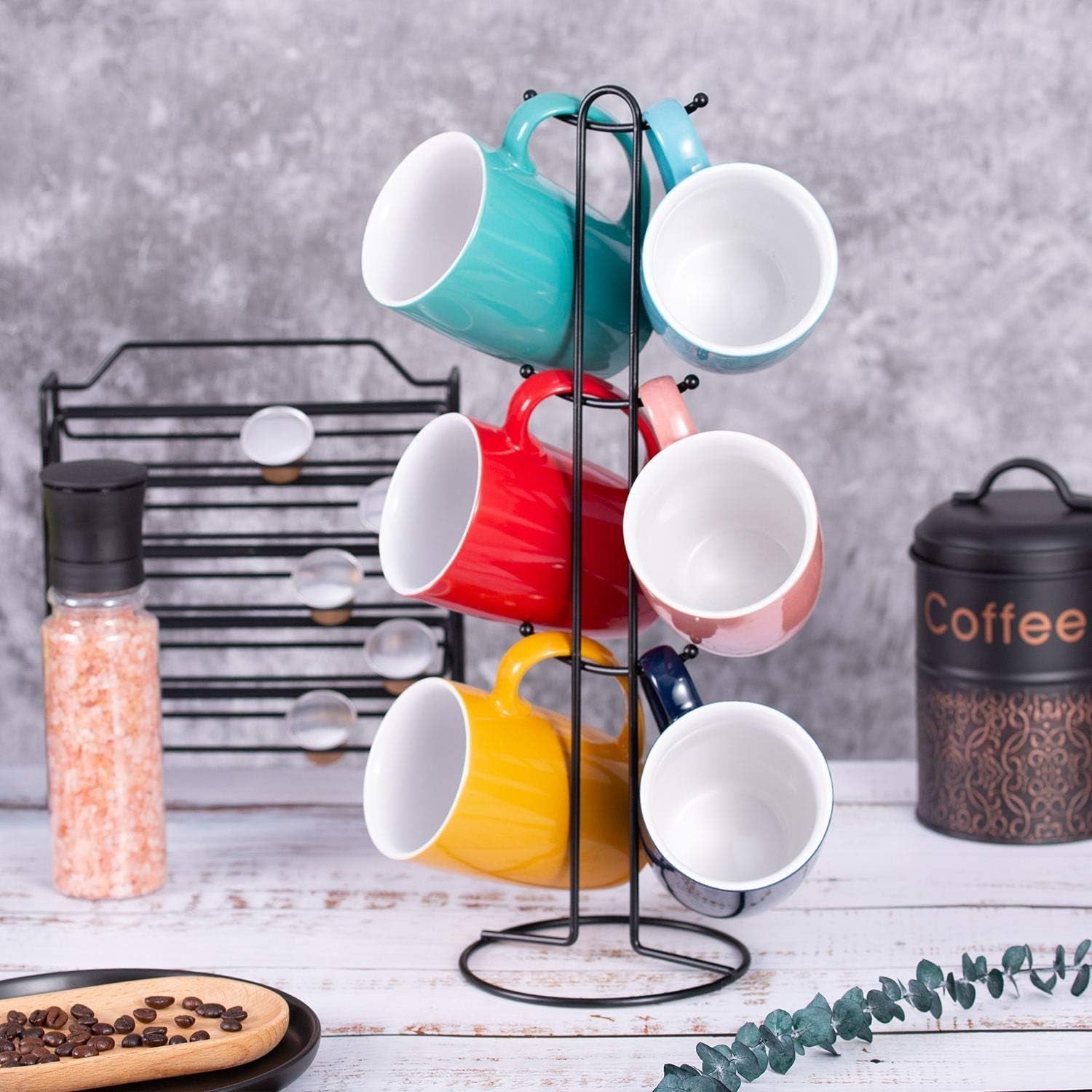 Cutiset 16 Ounce Ceramic Tea Coffee Mug with Metal Stand, Exquisite As   BAJE HOME