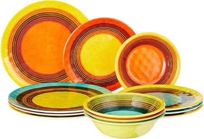 Certified International Sedona Melamine 12 Pc Dinnerware Set, Service for 4, Multicolored Dining & Entertaining Dinnerware Dinnerware & Serveware Dinnerware Sets Home & Kitchen Kitchen & Dining