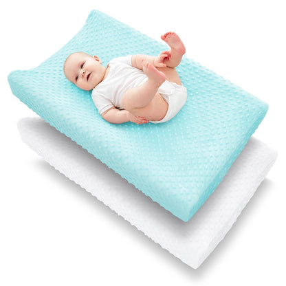 Cute Castle Changing Pad Cover - Ultra Soft Bean Dot Plush Changing Table Covers Breathable Baby Changing Pad Table Sheets for Boy and Girl (2 Pack White and Pink) Baby Products Changing Table Pads & Covers Covers Diapering