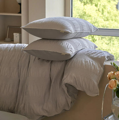 Textured Pintuck Washed Cotton Bedding Set