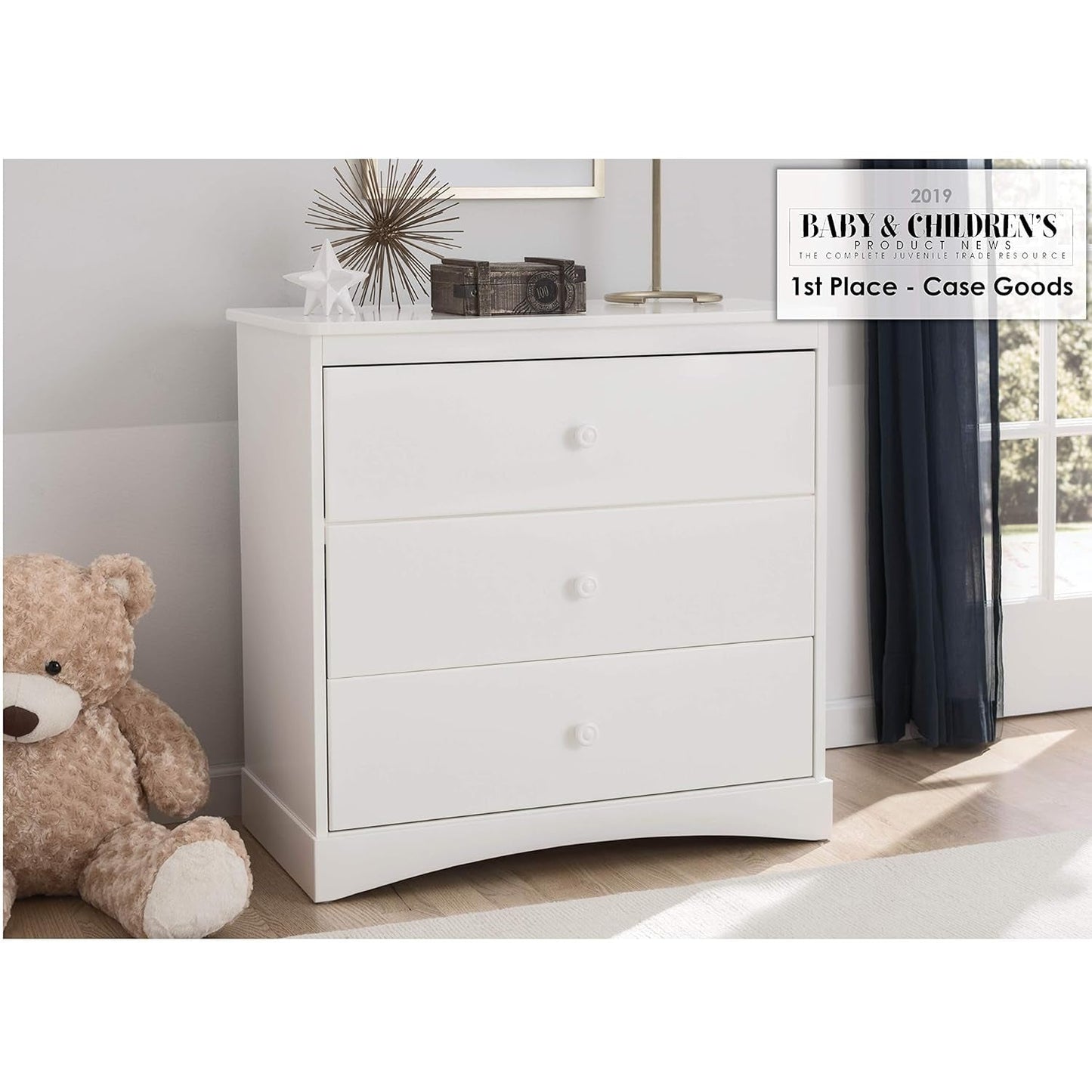 Sutton 3 Drawer Dresser with Changing Top, White Baby Products Changing & Dressing Chests & Dressers Furniture Nursery