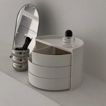 Ribbed Swivel ABS Makeup Organizer