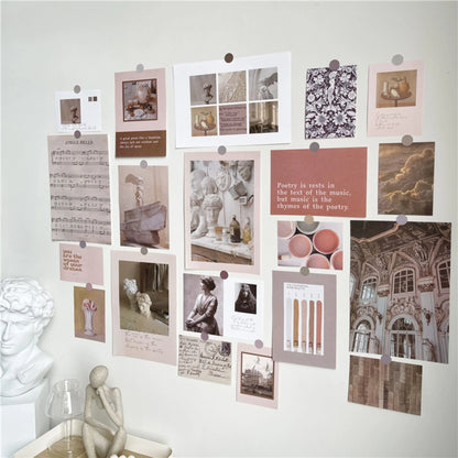Vintage Academia Kraft Paper Wall Collage Kit