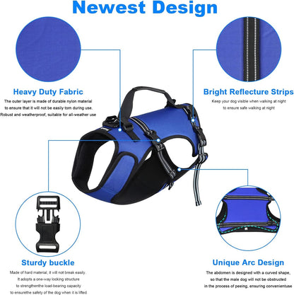 Dog Lift Harness, Full Body Support & Recovery Sling, Pet Rehabilitation Lifts Vest Adjustable Breathable Straps for Old, Disabled, Joint Injuries, Arthritis, Paralysis Dogs Walk (Blue, S) Collars Dogs Harnesses Harnesses & Leashes Pet Supplies Vest Harnesses