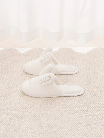 Plush Bunny Ear Faux Fur House Slippers