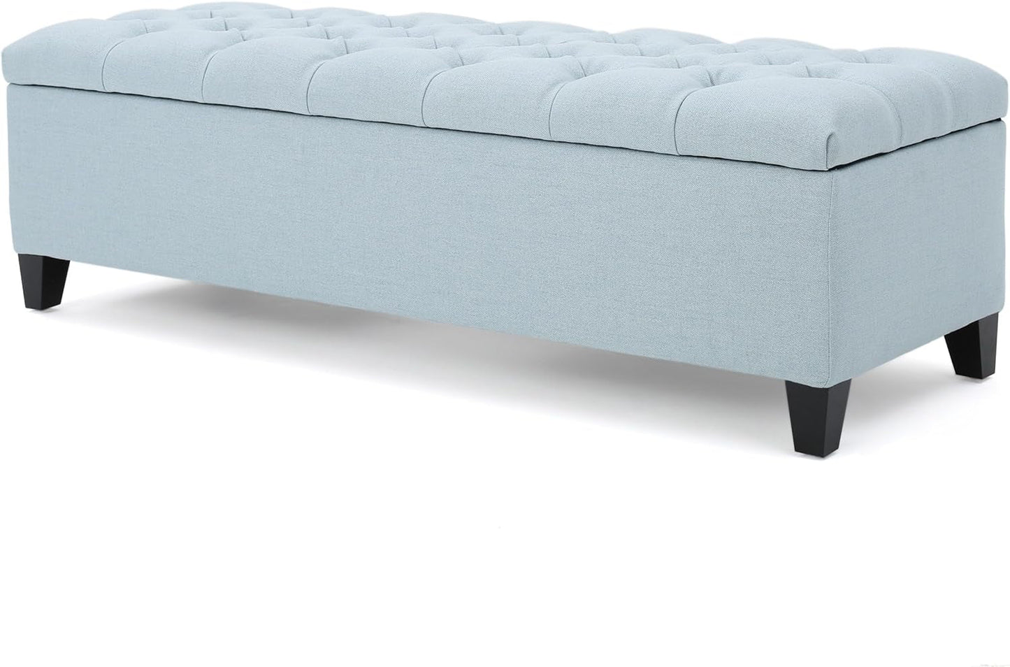 Christopher Knight Home Ottilie Fabric Storage Ottoman, Light Sky, Dimensions: 17.50 Inches Deep X 51.00 Inches Wide X 17.00 Inches High. Furniture Home & Kitchen Living Room Furniture Ottomans