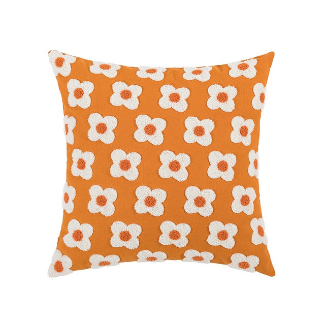 Embroidered Daisies Cushion Cover cute flower daisy flower embroidered little flower SUB CATEGORY_Cushion Covers