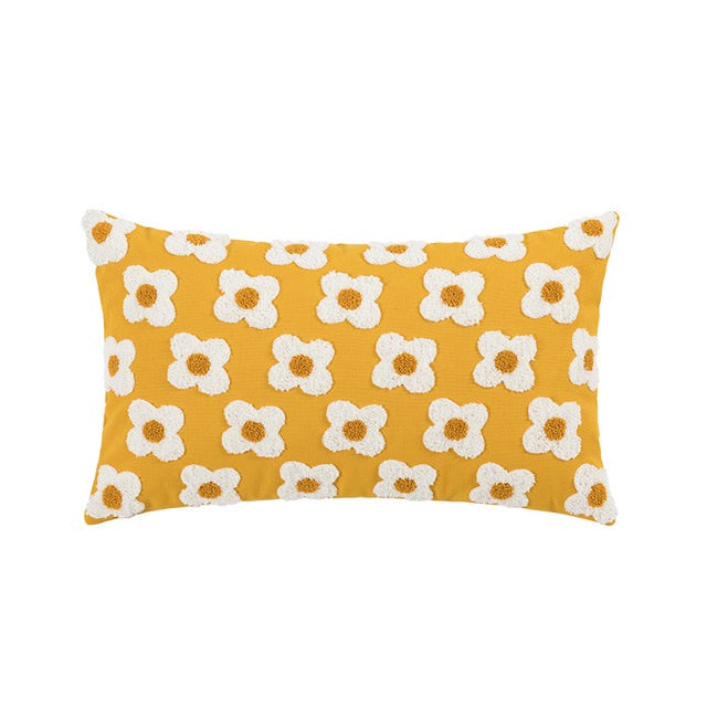 Embroidered Daisies Cushion Cover cute flower daisy flower embroidered little flower SUB CATEGORY_Cushion Covers