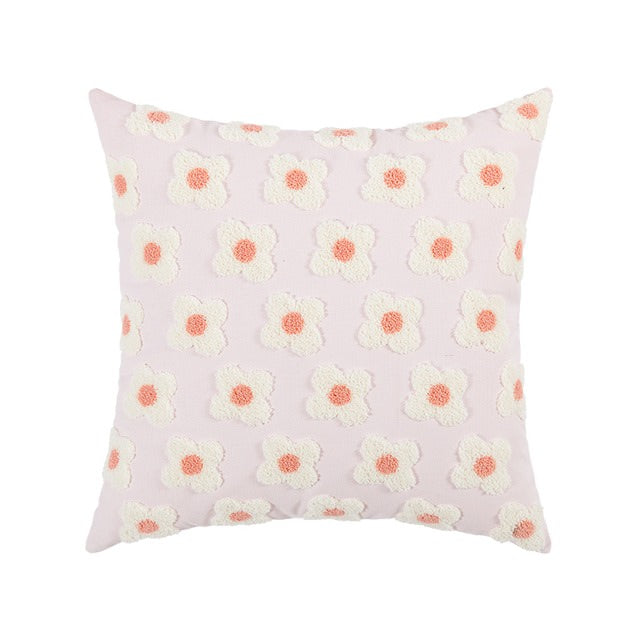 Embroidered Daisies Cushion Cover cute flower daisy flower embroidered little flower SUB CATEGORY_Cushion Covers