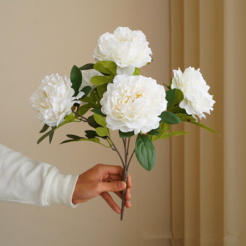 Fleurs de pivoine artificielles à 5 grosses têtes