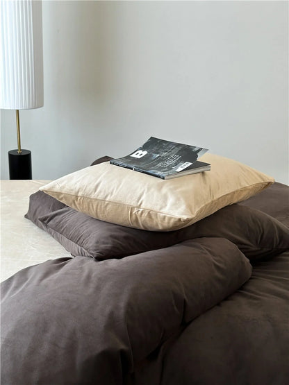 Plush Solid Color Velvet Bedding Set
