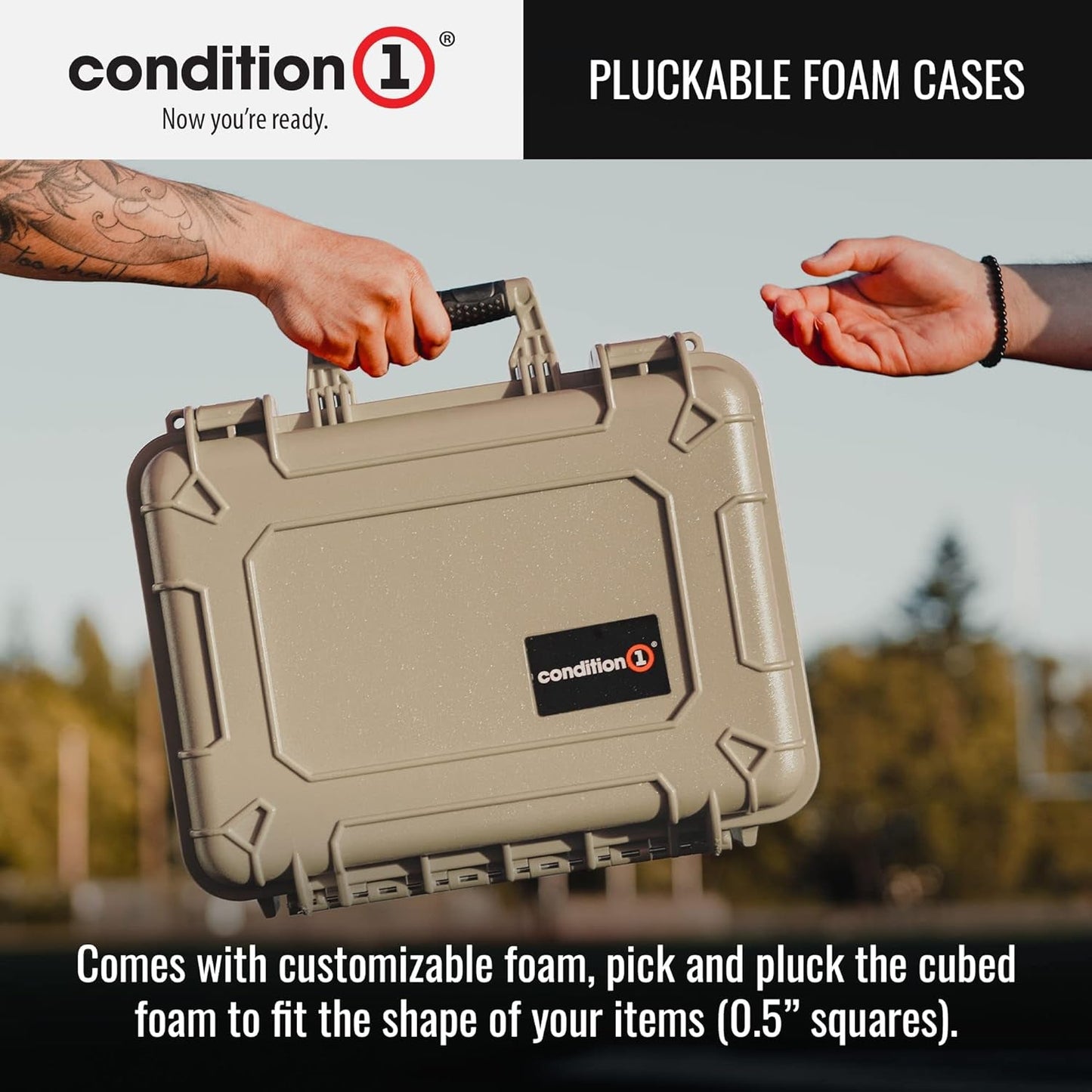 Condition 1 16" Medium Waterproof Protective Hard Case with Foam, 16" X 13" X 7" #179, Watertight IP67 Dust Proof and Shock Proof TSA Approved Portable Carrier Diving & Snorkeling Dry Boxes Sports Sports & Outdoors Water Sports