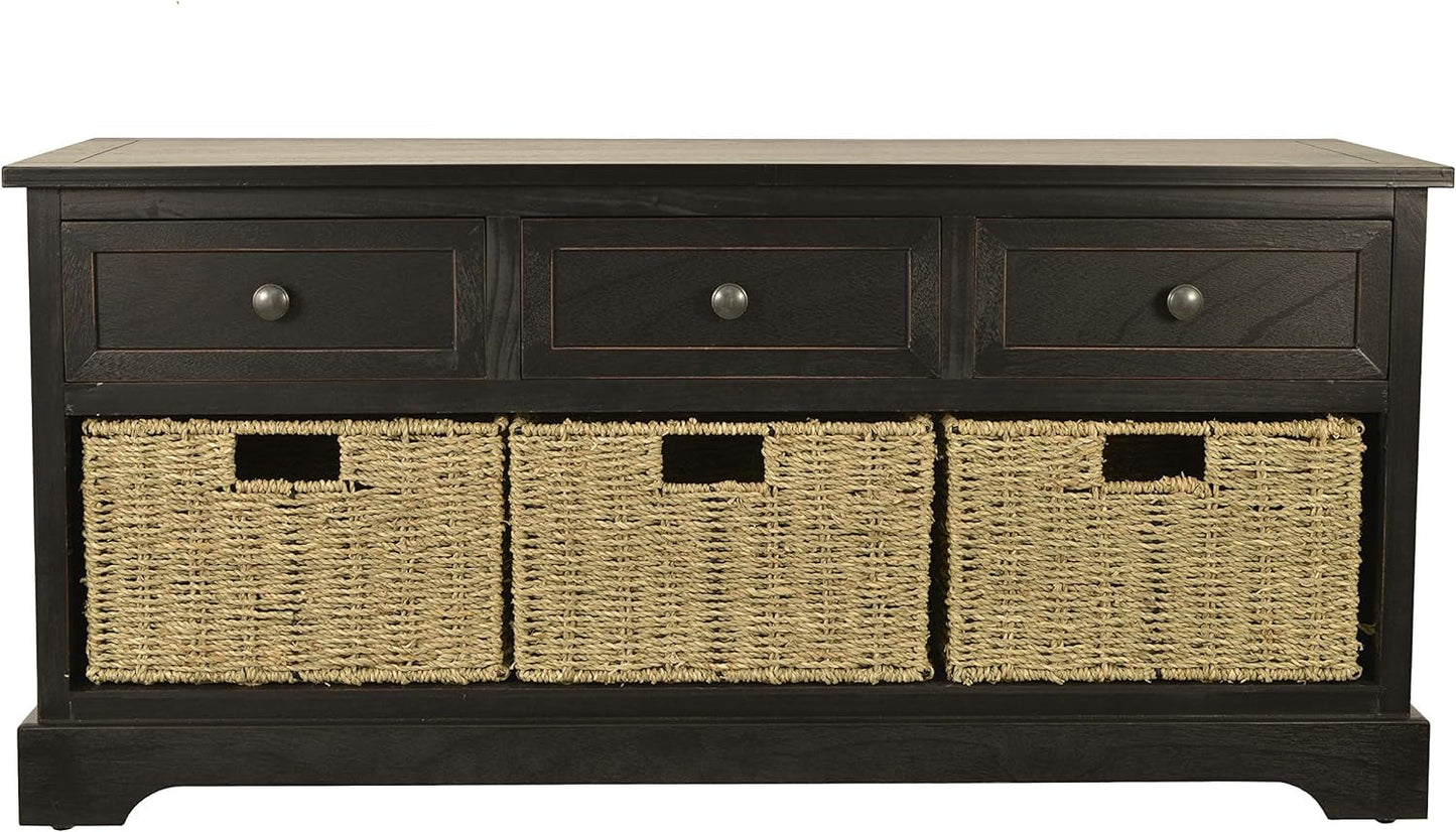 DÉCOR THERAPY Montgomery Bench, Antique Navy. Entryway Furniture Furniture Home & Kitchen Storage Benches