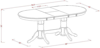 East West Furniture Vancouver 7 Piece Modern Set Consist of an Oval Wooden Table with Butterfly Leaf and 6 Dining Room Chairs, 40X76 Inch, Linen White Dining Room Furniture Furniture Home & Kitchen Table & Chair Sets