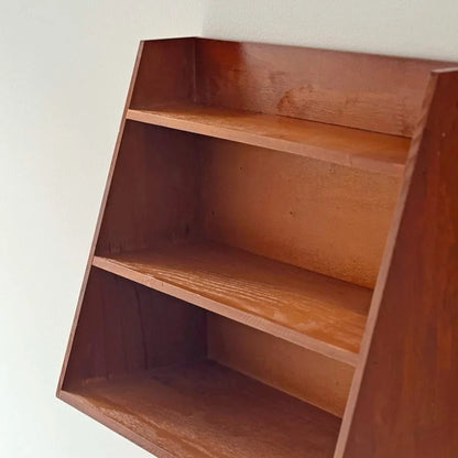 Natural Grain Slanted Wood Wall Shelf