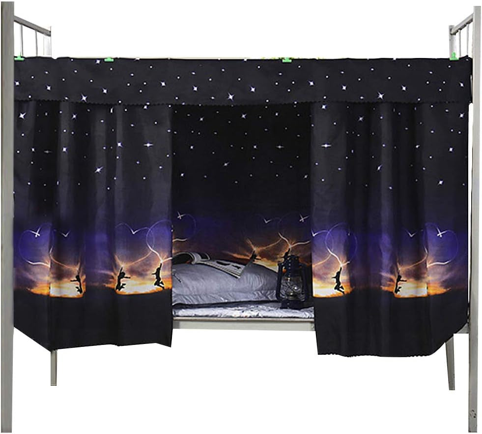 Adela Dorm Home Bunk Bed Curtains Breathable Dustproof Single Sleeper Bed Canopy Blackout Cloth Curtain (1.5 3PCS) Bed Canopies & Drapes Bedding Home & Kitchen