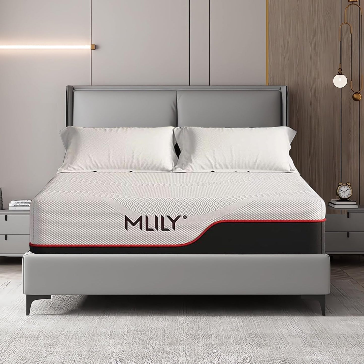 MLILY California King Mattress Memory Foam Mattress in a Box, Certipur-Us Certified Made in USA, Cooling Gel Foam Mattress, Medium Double Firm Mattress for Pressure Relief, White Bedroom Furniture Furniture Home & Kitchen Mattresses Mattresses & Box Springs