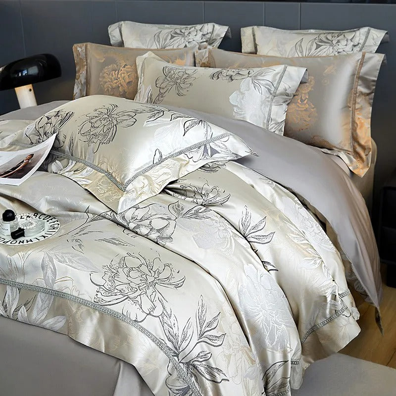 Alma Luxury Vintage Floral Jacquard Bedding Set