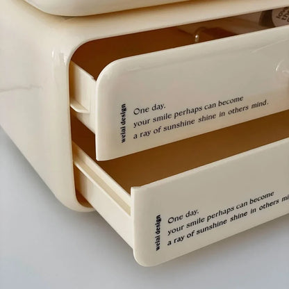 Retro Typographic Stackable ABS Makeup Organizer