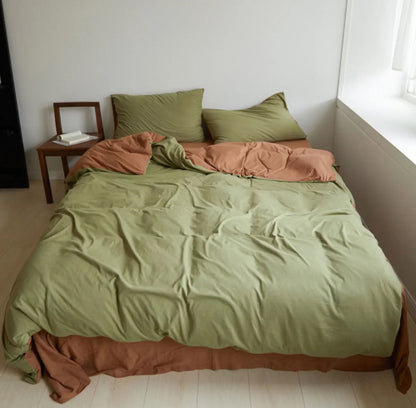 Ultra-Soft Reversible Dual-Tone Jersey Cotton Bedding Set