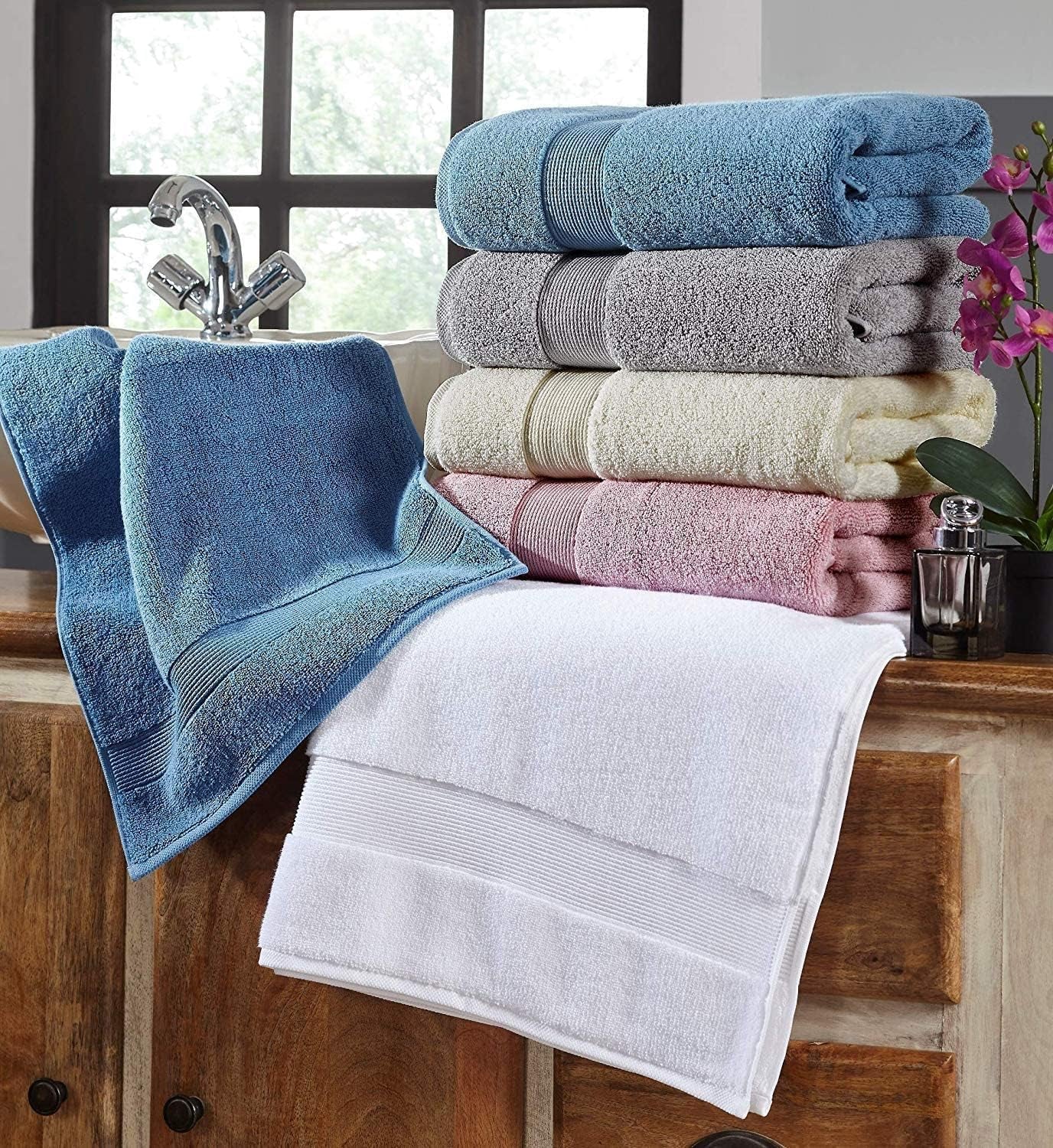 703 GSM 6 Piece Towels Set, 100% Cotton, Zero Twist, Premium Hotel & Spa Quality, Highly Absorbent, 2 Bath Towels 30” X 54”, 2 Hand Towel 16” X 28” and 2 Wash Cloth 12” X 12”. Teal Color Bath Home & Kitchen Towel Sets Towels