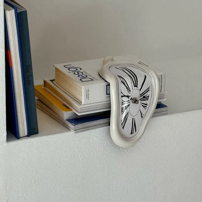 Surrealist Melting ABS Table Clock, Dali-Inspired Shelf Decor