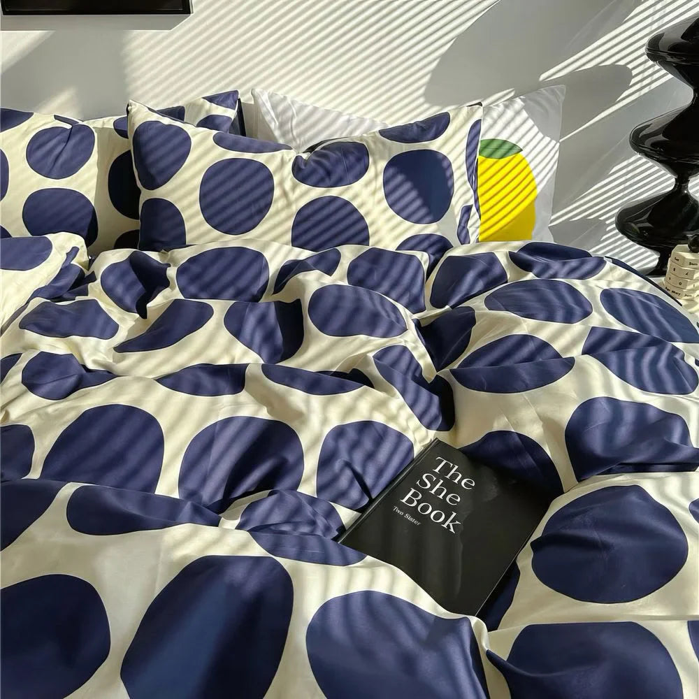 Soft Organic Polka Dot Cotton Bedding Set