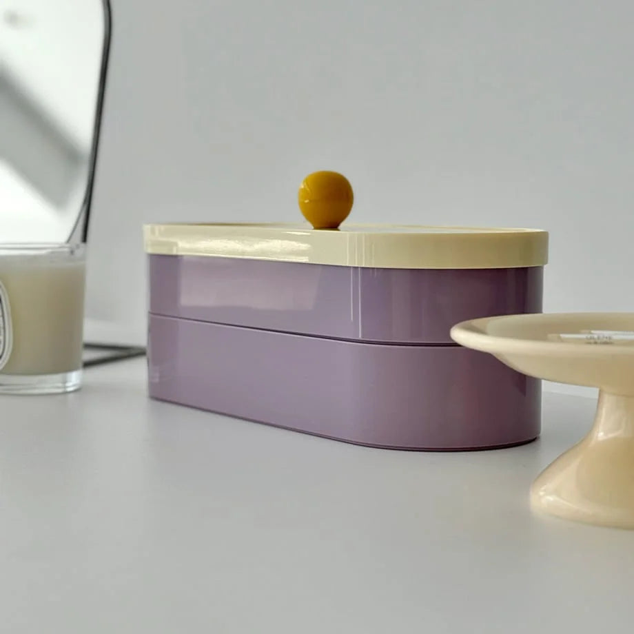 Smooth Colorblock ABS Makeup Organizer