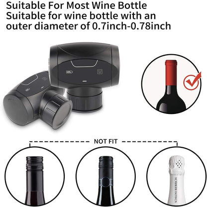 Electric Wine Stoppers,Dekinmax Reusable Wine Bottle Stopper,Automatic Eletric Vacuum Wine Stopper,Wine Saver Vacuum Pump Keep Wine Fresh,Best Gift Accessories for Wine Lover Bar & Wine Tools Home & Kitchen Kitchen & Dining Kitchen Utensils & Gadgets Wine Stoppers Wine Stoppers & Pourers