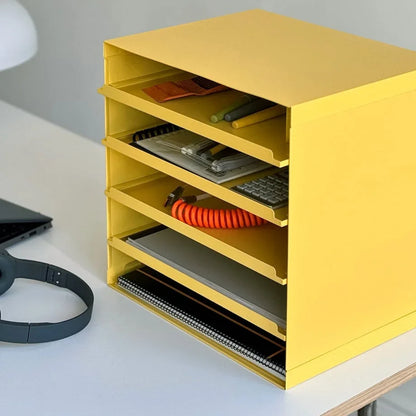 Sleek Solid Color Metal Desktop Organizer
