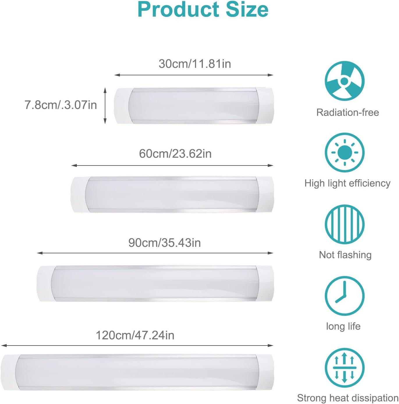 96 LED Closet Light, 24 Inch LED Strip Light, 20W LED Ceiling Light 2000Lm Light Bar 3000K Warm White under Cabinet Fixture Home under Cabinet LED Lighting for Office and Commercial AC85-265V Lighting & Ceiling Fans Tools & Home Improvement Under-Cabinet Lights Wall Lights