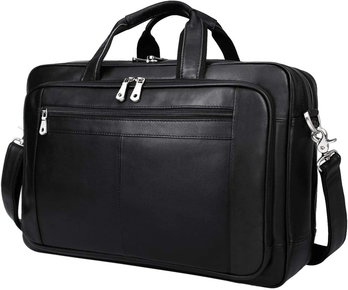 Business Travel Briefcase Genuine Leather Duffel Bags for Men Laptop Bag Fits 15.6 Inches Laptop Bags Briefcases Cases & Sleeves Computers & Accessories Electronics Laptop Accessories