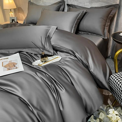 Neo Deep Grey Silky Cotton Bedding Set