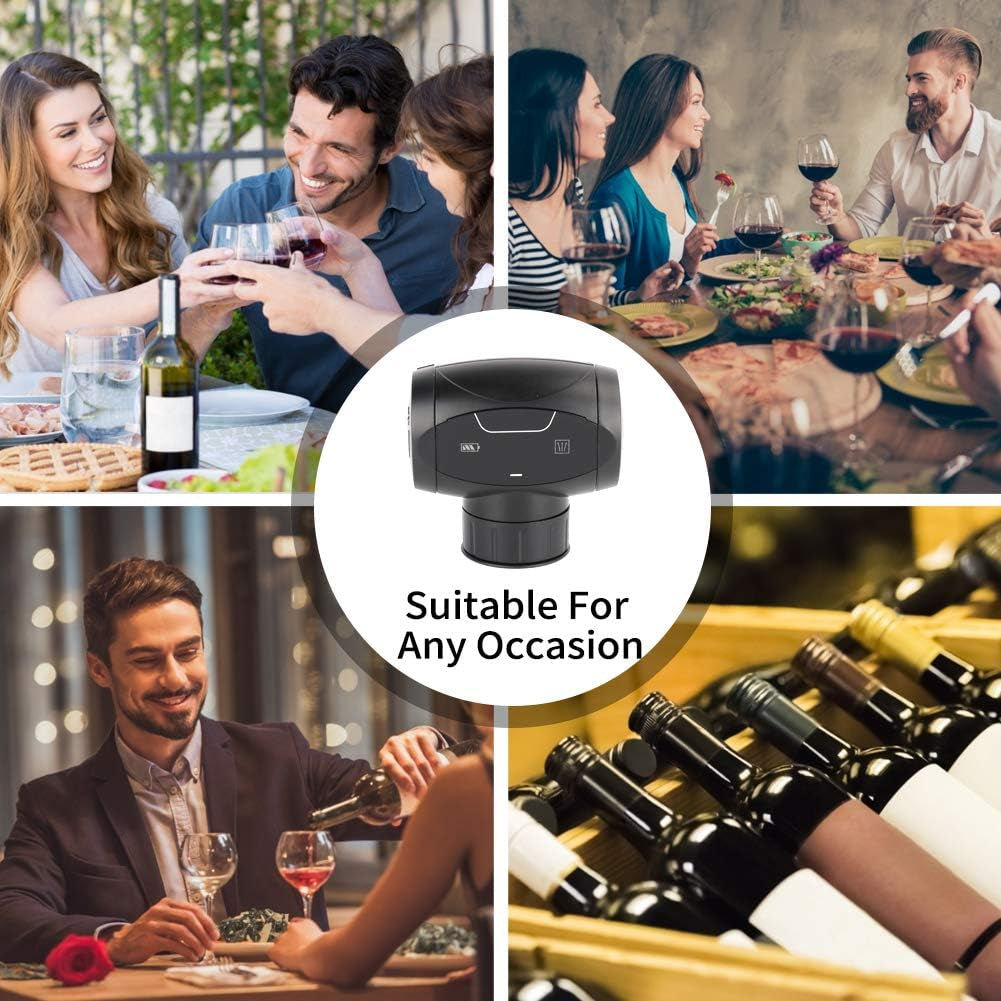 Electric Wine Stoppers,Dekinmax Reusable Wine Bottle Stopper,Automatic Eletric Vacuum Wine Stopper,Wine Saver Vacuum Pump Keep Wine Fresh,Best Gift Accessories for Wine Lover Bar & Wine Tools Home & Kitchen Kitchen & Dining Kitchen Utensils & Gadgets Wine Stoppers Wine Stoppers & Pourers