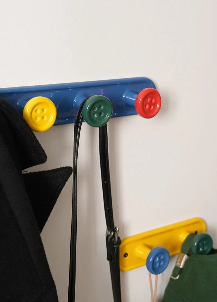 Playful Button Ceramic Wall Hooks