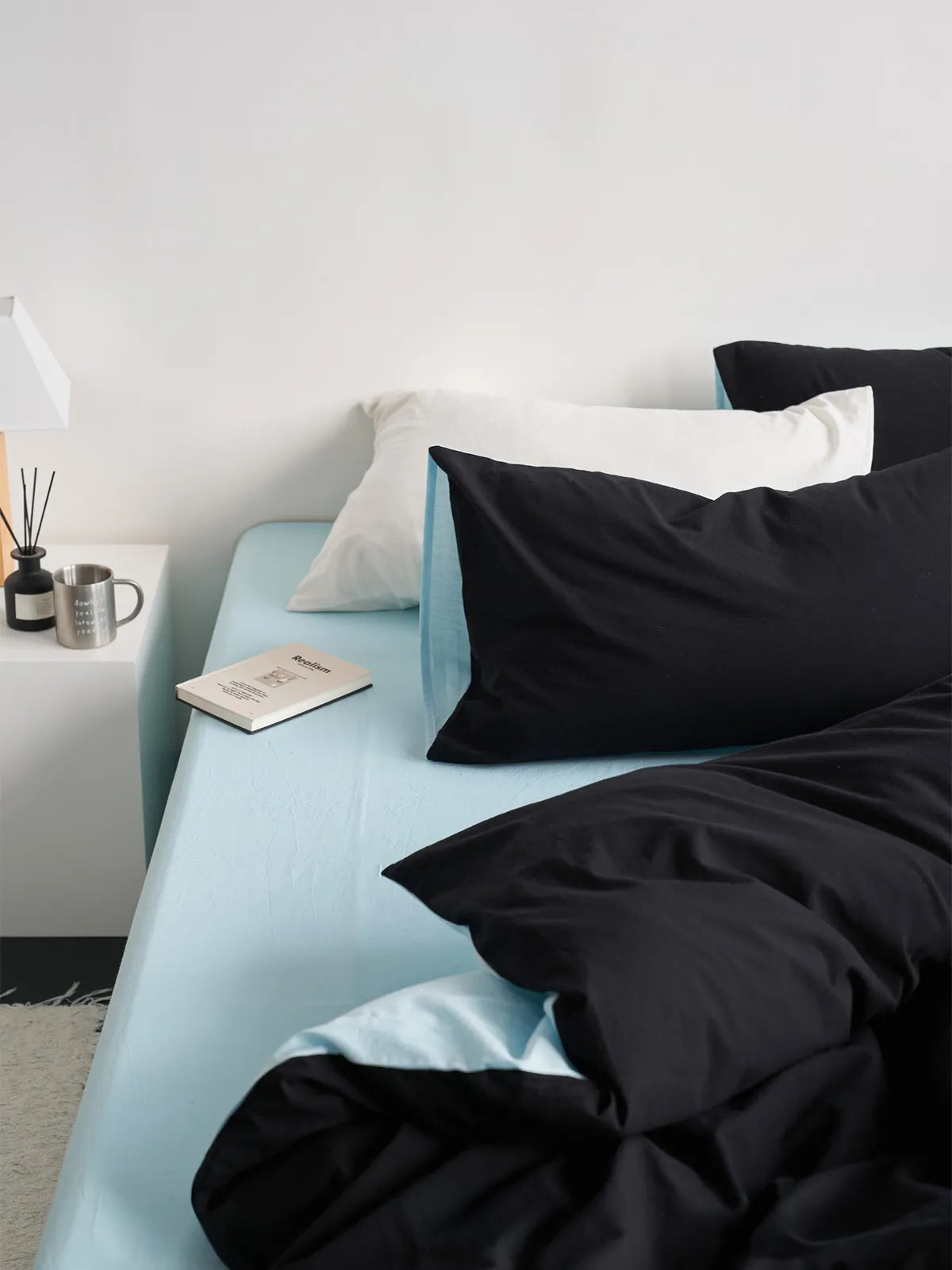 Reversible Two-Tone Washed Cotton Bedding Set