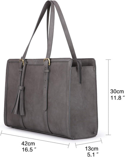 ECOSUSI Laptop Bag for Women 15.6 Inch Work Tote Bags PU Leather Computer Purse for Business Office with 3 Layer Compartments Briefcases Clothing Luggage & Travel Gear Shoes & Jewelry