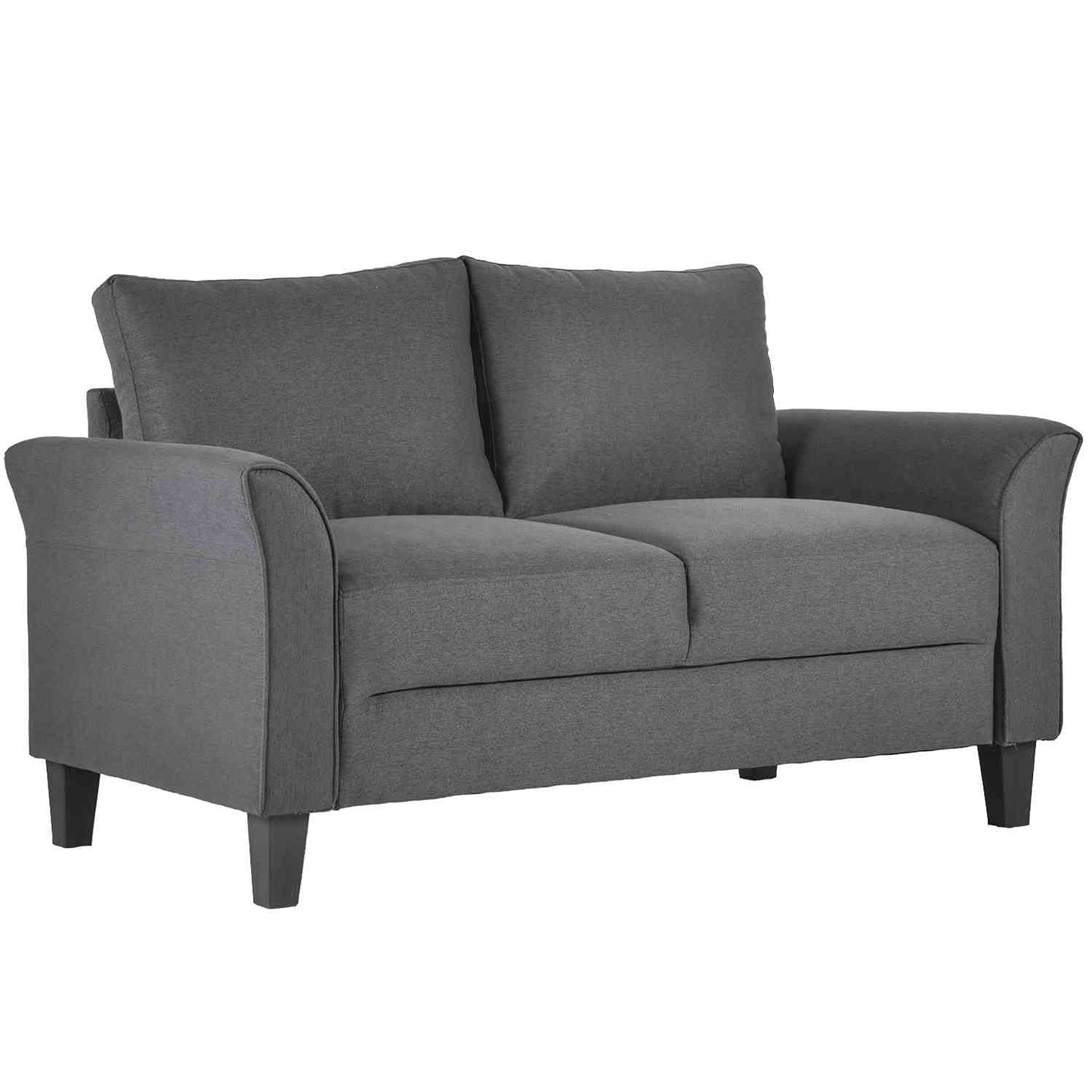 3 Piece Living Room Sofa Set, Upholstered Sectional Couch, One Three-Seat Chair & Loveseat and Armchair (Cement Gray) Furniture Home & Kitchen Living Room Furniture Living Room Sets