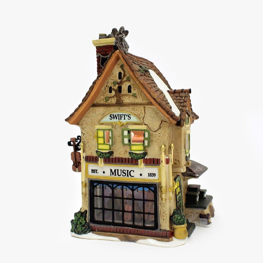 Department 56 Dickens' Village Swifts Stringed Instruments Lit House Collectible Buildings Collectible Buildings & Accessories Home & Kitchen Home Décor Accents Home Décor Products