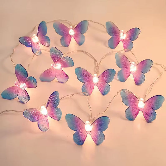 Guirlande lumineuse esthétique avec papillons féeriques